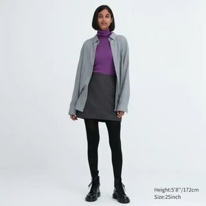 Wool Blend Pocketed Mini Skirt